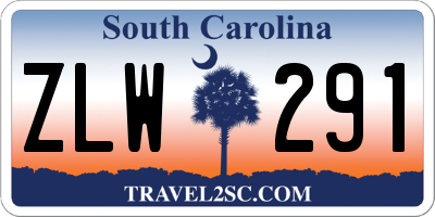 SC license plate ZLW291