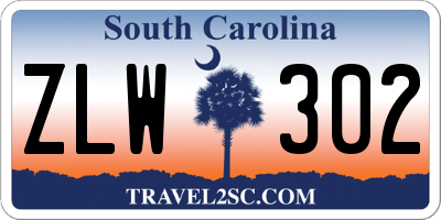 SC license plate ZLW302
