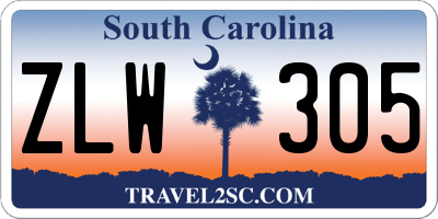 SC license plate ZLW305