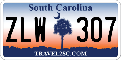 SC license plate ZLW307