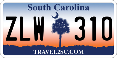 SC license plate ZLW310