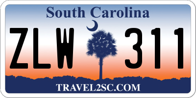 SC license plate ZLW311