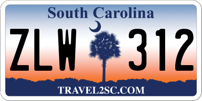 SC license plate ZLW312