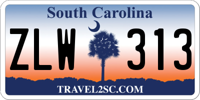 SC license plate ZLW313
