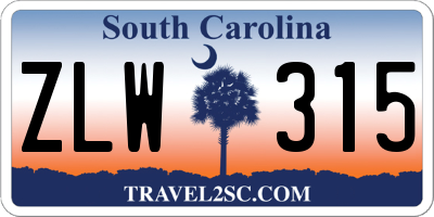 SC license plate ZLW315