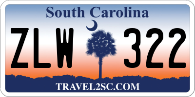 SC license plate ZLW322