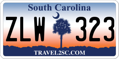 SC license plate ZLW323