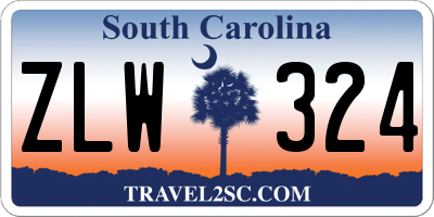 SC license plate ZLW324