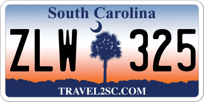 SC license plate ZLW325