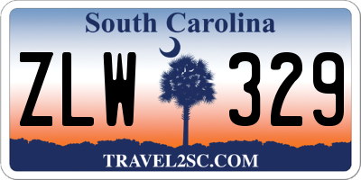 SC license plate ZLW329