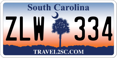 SC license plate ZLW334