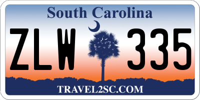 SC license plate ZLW335
