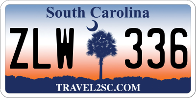 SC license plate ZLW336