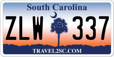 SC license plate ZLW337