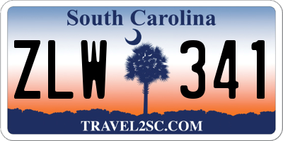 SC license plate ZLW341