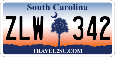 SC license plate ZLW342