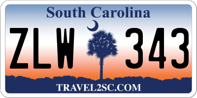 SC license plate ZLW343