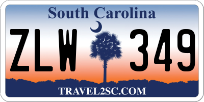 SC license plate ZLW349
