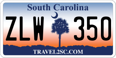 SC license plate ZLW350