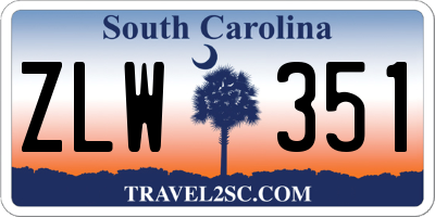 SC license plate ZLW351