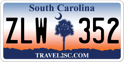 SC license plate ZLW352