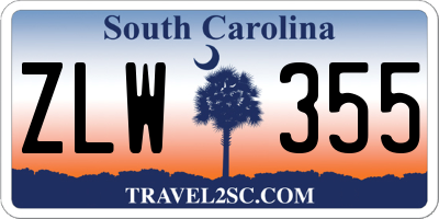 SC license plate ZLW355