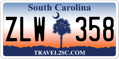 SC license plate ZLW358