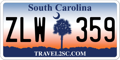 SC license plate ZLW359