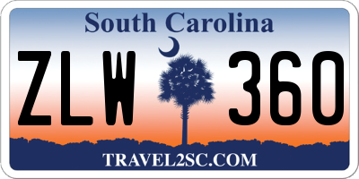 SC license plate ZLW360