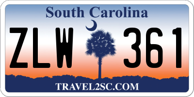 SC license plate ZLW361