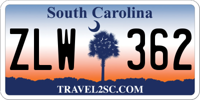 SC license plate ZLW362