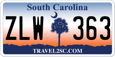 SC license plate ZLW363