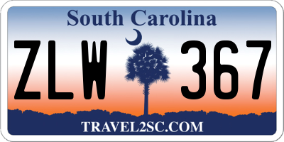 SC license plate ZLW367