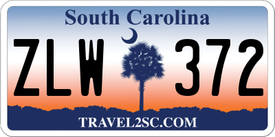 SC license plate ZLW372