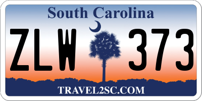 SC license plate ZLW373