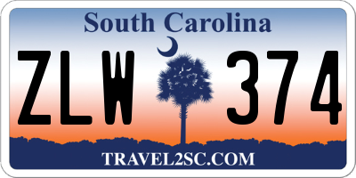 SC license plate ZLW374