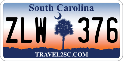 SC license plate ZLW376