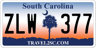 SC license plate ZLW377