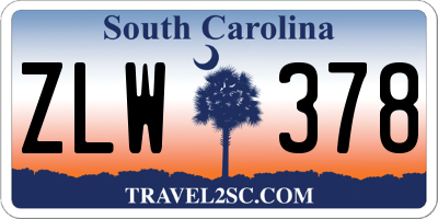 SC license plate ZLW378
