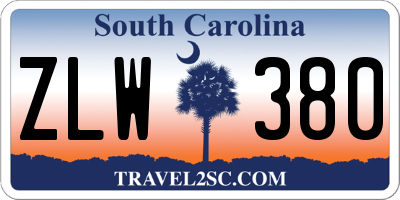 SC license plate ZLW380