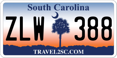 SC license plate ZLW388