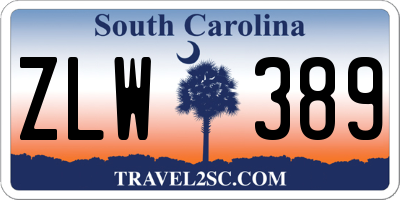 SC license plate ZLW389