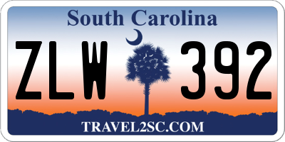 SC license plate ZLW392