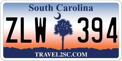 SC license plate ZLW394