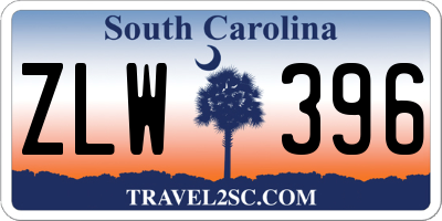 SC license plate ZLW396