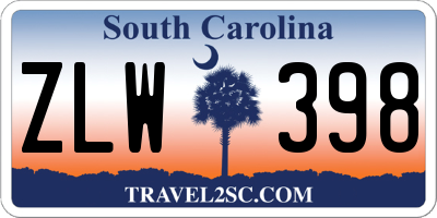 SC license plate ZLW398