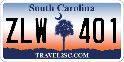 SC license plate ZLW401