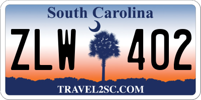 SC license plate ZLW402