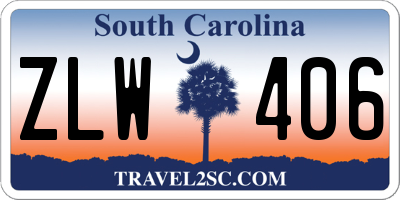 SC license plate ZLW406