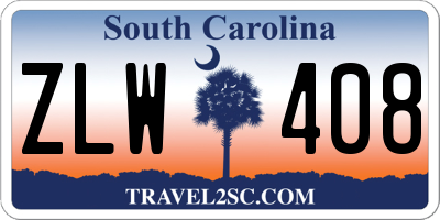 SC license plate ZLW408